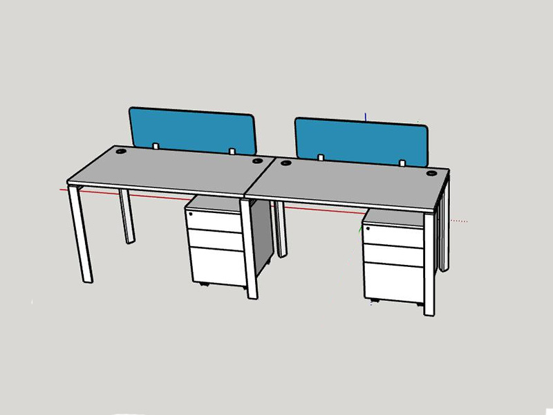 单面二人位职员办公桌